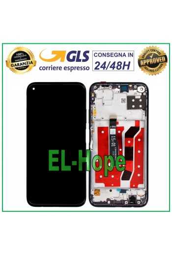 DISPLAY LCD + FRAME PER HUAWEI P40 LITE JNY-L21A JNY-LX1 TOUCH SCREEN VETRO NERO