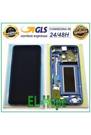 DISPLAY LCD ORIGINALE SAMSUNG GALAXY S9 SM-G960F TOUCH SCREEN CORAL BLUE BLU