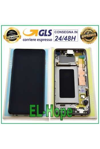 DISPLAY LCD ORIGINALE SAMSUNG GALAXY S10 SM-G973F DS TOUCH SCREEN PRISM NERO