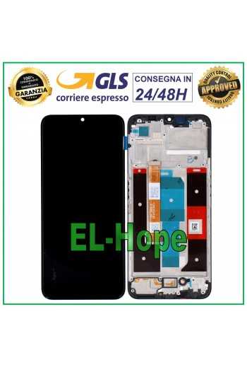 DISPLAY LCD + FRAME PER OPPO REALME C35 RMX3511 TOUCH SCREEN SCHERMO VETRO NERO