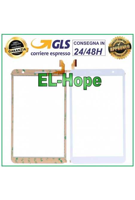 Touch Screen Di Ricambio Per Clementoni Clempad XL 5.0 – 8 Pollici – Versione 2015, Colore Nero, Con Biadesivo