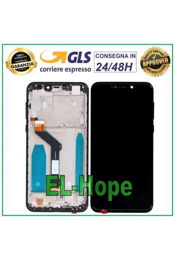 DISPLAY LCD FRAME PER MOTOROLA MOTO ONE P30 PLAY XT1941 TOUCH SCREEN VETRO NERO