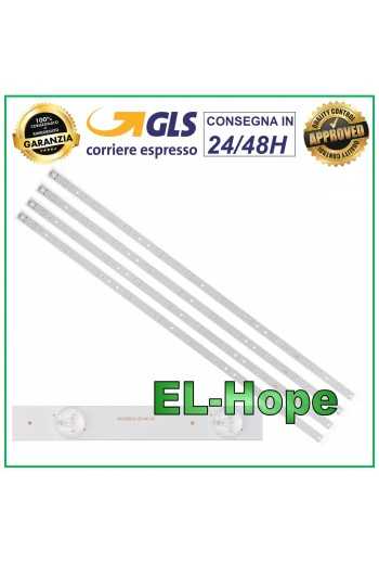 KIT 4 BARRE STRIP 10 LED PER TV TCL MS395D10-ZC14F-01 JL.D395A1235-057CS-F