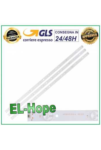 KIT 3 BARRE STRIP 8 LED PER TV 32" TCL JL.D32081235-057AS-M H32B3803 H32B380B