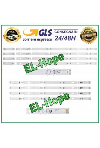 KIT 8 BARRE STRIP LED PER TV LG 47" 47LY54 / 47LY33 / 47LY76 / LC470DUEFG