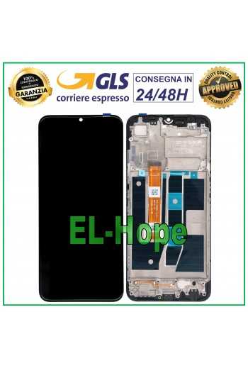 DISPLAY TOUCH LCD FRAME PER OPPO A16S CPH2271 / A16 CPH2269 / A54S CPH2273 NERO