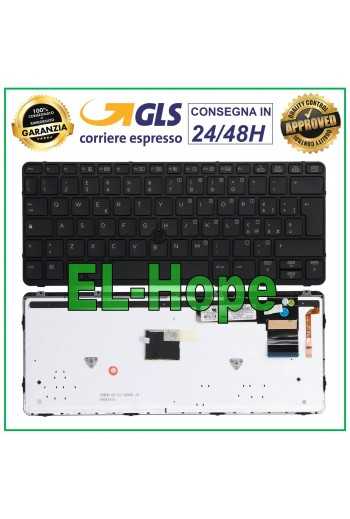 TASTIERA ITALIANA HP ELITEBOOK 820 825 720 725 G1 G2 FRAME RETROILLUMINATA NERA