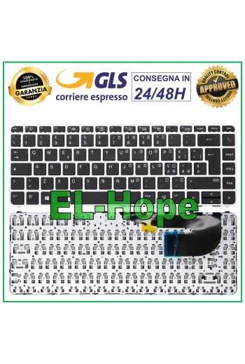 TASTIERA KEYBOARD ITALIANA NOTEBOOK HP ELITEBOOK 745 840 G3 G4 FRAME SILVER